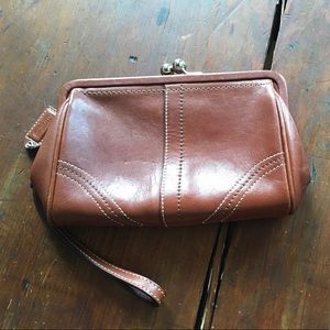 Leather Coach Wristlet